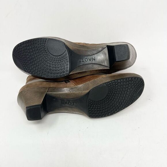 Naot Ankle Boots Womens 40 Brown Modern Suede Saddle Strappy Buckle Heeled - Picture 8 of 11